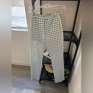 Gingham Blue & White Checkered High Waisted Pants

Size: XS-S